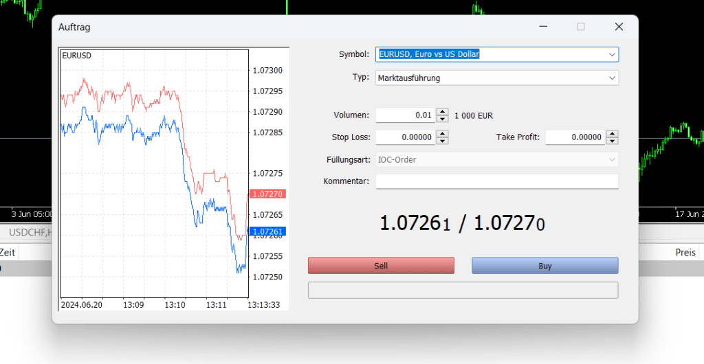 Trive MT5 MetaTrader 5 Ordermaske